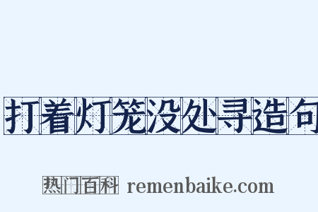 打着灯笼没处寻造句是什么意思的图片